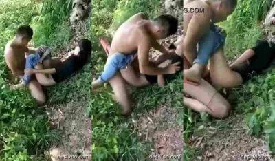 12th class school girl Crying first time hard sex with BF in Jungle